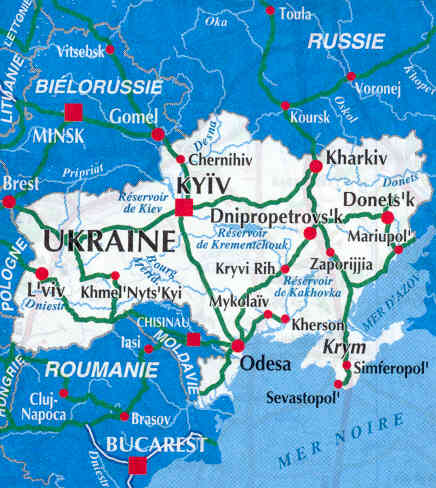 immagine di mappa stradale mappa stradale Ukraine / Ucraina