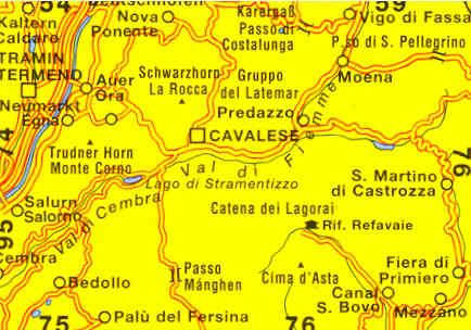 immagine di mappa topografica mappa topografica 79 - Val di Fiemme - Latemar / Lagorai