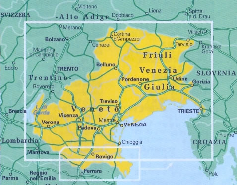 immagine di mappa stradale regionale mappa stradale regionale Veneto, Friuli Venezia Giulia