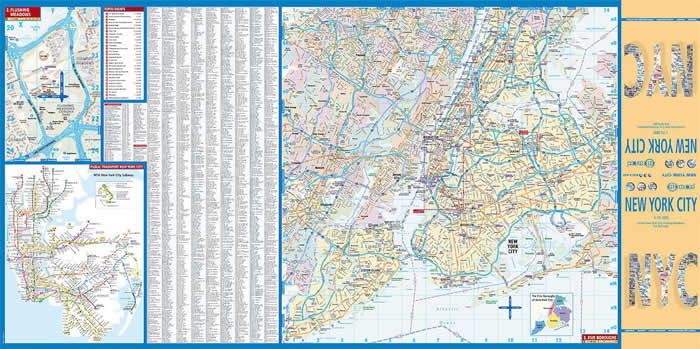 immagine di mappa di città mappa di città New York City - mappa della città plastificata, impermeabile, scrivibile e anti-strappo - dettagliata e facile da leggere, con trasporti pubblici, attrazioni e luoghi di interesse - nuova edizione