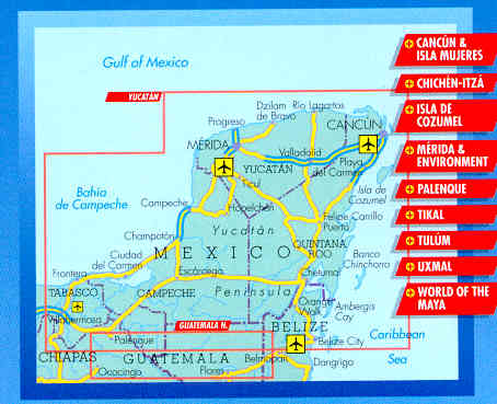 immagine di mappa stradale mappa stradale Yucatan, Yucatàn - plastificata