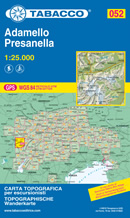mappa n.052 Adamello, Presanella Alta Val Camonica, Vermiglio, Genova, Ponte di Legno, Temù, Passo Gavia, del Tonale, Pinzolo con reticolo UTM compatibile GPS