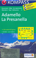 mappa topografica n.71 - Adamello, La Presanella, Vezza d'Oglio, Ponte di Legno, Passo del Tonale, Ossana, Pinzolo, Parco Naturale Adamello-Brenta, Cedegolo, Condino, Tione di Trento, Pieve di Ledro, Parco Nazionale dello Stelvio - mappa plastificata, compatibile con GPS