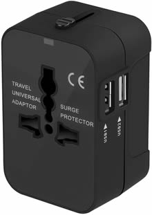 adattatore da viaggio Adattatore da Viaggio Universale, adatto per più di 180 paesi - per prese EU, USA, UK, AUS, con 2 Porte USB