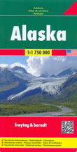 mappa stradale Alaska - con Anchorage, Fairbanks, College, Juneau, Kodiak, Ketchikan, Sitka, Palmer, Bethel, Barrow, Kenai