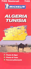 mappa stradale n.743 - Algeria, Tunisia - con Tunisi, Sousse, Le Kef, Tozeur, Isola di Jerba, Sfax, Bizerte, Constantine, Tlemcen, Oran