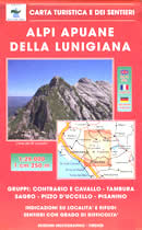 mappa topografica n. 534 - Alpi Apuane della Lunigiana - Massa, M. Pisanino, Pizzo d'Uccello, Sagro, Contrario e Cavallo, Tambura