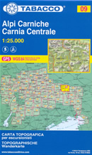 mappa topografica n.009 - Alpi Carniche, Carnia Centrale - Arvenis, Sernio, Arta, Paularo, Ovaro, Ravascletto, Zuglio, Timau, Collina, Rigolato, Crostis, Zermula - compatibile con GPS - nuova edizione