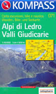 mappa topografica n.071 - Alpi di Ledro, Valli Giudicarie - con Gargnano, Monte Baldo, Arco, Riva del Garda, Tione di Trento, Storo
