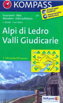 mappa n.071 Alpi di Ledro, Valli Giudicarie con Monte Baldo, Malcesine, Riva del Garda, Limone sul Arco, Dro, Fiavè, Tione Trento, Pieve Bono, Condino, Storo, Capovalle, Lago d'Idro, Gargnano sentieri CAI, percorsi MTB, vie ferrate, parchi e riserve naturali plastificata, compatibile GPS