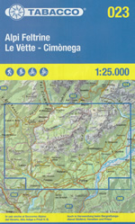 mappa n.023 Alpi Feltrine, Le Vette, Cimonega M. Pavione, Pizzocco, Mezzano, Imer, Lamon, Pedavena, Feltre, S. Gregorio, Cesiomaggiore con reticolo UTM compatibile GPS impermeabile, antistrappo, plastic free, eco friendly 2023