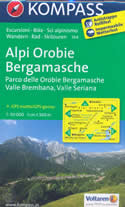 mappa topografica n.104 - Alpi Orobie Bergamasche, Valle Brembana, Valle Seriana, Sondrio, Morbegno, Foppolo, San Pellegrino Terme, Bergamo, Monte Isola, Lago d'Iseo, Lovere - con sentieri CAI, percorsi panoramici e parchi naturali - mappa plastificata, compatibile con GPS - edizione 2017