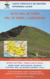 mappa Alta Val di Taro, Vara, Lunigiana, Appennino Ligure n.10/12 con sentieri CAI il passo Cento Croci, Varese Ligure, Zeri, Monte Gottero 2023