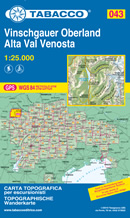 mappa topografica n.043 - Alta Val Venosta / Vinschgauer Oberland - con reticolo UTM compatibile con sistemi GPS - edizione 2019