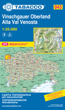 mappa topografica n.043 - Alta Val Venosta / Vinschgauer Oberland - con reticolo UTM compatibile con sistemi GPS - edizione 2021