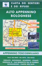 mappa n.26 Alto Appennino Bolognese Vergato, Rioveggio, Monzuno, Loiano, Grizzana M., San Benedetto Val di Sambro, Monghidoro, Castel dell'Alpi, Valli del Reno, Valle Setta e Idice, Via Dei