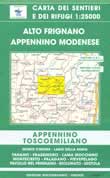 mappa topografica n.17 - Alto Frignano e Appennino Modenese - con Monte Cimone, Lago della Ninfa, Fanano, Frassinoro, Lama Mocogno, Montecreto, Palagano, Pievepelago, Pavullo nel Frignano, Riolunato, Sestola