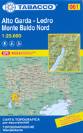 mappa topografica n.061 - Alto Garda, Ledro, Monte Baldo Nord - Riva del Garda, Arco, M.Stivo, Ronzo, Mori, Brentonico, Malcesine, M. Vignola, Val Lagarina - con reticolo UTM compatibile con sistemi GPS - edizione 2020