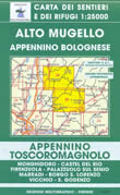 mappa topografica n.25/28 - Alto Mugello, Appennino Bolognese con Monghidoro, Castel del Rio, Firenzuola, Palazzuolo sul Senio, Marradi, Borgo S. Lorenzo, Vicchio, S. Godenzo