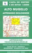 mappa n.25 Alto Mugello, Appennino Bolognese con Monghidoro, Castel del Rio, Firenzuola, Palazzuolo sul Senio, Passo Futa e Raticosa