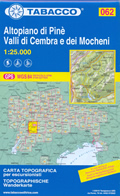 mappa n.062 Altopiano di Pinè, Valli Cembra e dei Mocheni Trento, La Marzola, Caldonazzo, Levico Terme, M. Panarotta, S. Orsola Baselga Pine, Bedollo, Sover, Valfloriana, Salorno con reticolo UTM compatibile sistemi GPS