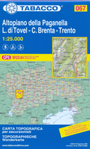mappa topografica n.067 - Altopiano della Paganella, Val di Tovel, Flavona, C. Brenta, Trento - Spormaggiore, Cavedago, Mezzolombardo, Ton, C. Roccapiana, Fai, Andalo, Molveno, Lavis, Terlago, Lago di Tovel - con reticolo UTM compatibile con sistemi GPS - edizione 2019