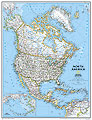 mappa murale America del Nord (Canada, Stati Uniti, Messico) - mappa murale politica - 91 x 119 cm