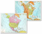 mappa scolastica America settentrionale e centrale - Fisica e Politica - mappa plastificata 29 x 37 cm - edizione 2013