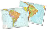 mappa scolastica America meridionale - Fisica e Politica - mappa plastificata 29 x 37 cm