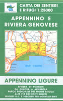 mappa n.3/4 Appennino e Riviera Genovese con di Ponente, da Genova ad Albissola, Parco regionale del Monte Beigua, Alta Via dei Monti Liguri