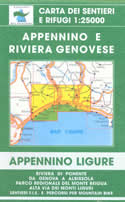 mappa topografica n.3/4 - Appennino e Riviera Genovese - con Riviera di Ponente, da Genova ad Albissola, Parco regionale del Monte Beigua, Alta Via dei Monti Liguri