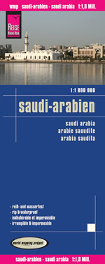 mappa stradale Arabia Saudita - con Riad, La Mecca, Gedda, Qatif - mappa impermeabile e antistrappo