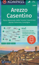 mappa n.2459 Arezzo, Casentino, Parco Nazionale Foreste Casentinesi, Monte Falterona, Campigna, Cortona, Bibbiena, S. Savino, Loro Ciuffenna, Chiusi Verna, Anghiari, Castiglion Fiorentino, Sansepolcro plastificata, compatibile con GPS 2022