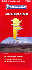 mappa stradale n.762 - Argentina - con Cordoba, Mendoza, Rosario, Rio Gallegos, Viedma, La Plata, Buenos Aires