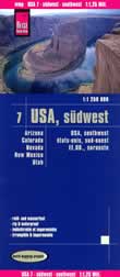 mappa stradale n.7 - USA Sud-Ovest - con Arizona, Colorado, Nevada, New Mexico, Utah - Mappa Plastificata