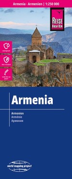 mappa Armenia con Erevan, Gyumri, Vanadzor, Agarak, Dastakert, Shamlugh impermeabile e antistrappo 2026