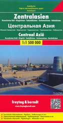 mappa stradale Asia Centrale - Kyrgyzstan, Sud del Kazakhstan, Tajikistan, Turkmenistan, Uzbekistan - con Aral, Qyzylorda, Shymkent, Almaty, Bishkek, Toshkent, Osh, Kashi, Nukus, Samarcanda, Dushanbe, Horugh, Turkmenabat, Asgabat, Dasoguz, Mazar-i-Sharif - edizione 2014