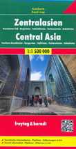 mappa stradale Asia Centrale - Kyrgyzstan, Sud del Kazakhstan, Tajikistan, Turkmenistan, Uzbekistan - con Aral, Qyzylorda, Shymkent, Almaty, Bishkek, Toshkent, Osh, Kashi, Nukus, Samarcanda, Dushanbe, Horugh, Turkmenabat, Asgabat, Dasoguz, Mazar-i-Sharif - edizione 2021