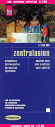 mappa Asia con Uzbekistan, Turkmenistan, Kyrgyzstan, Tajikistan impermeabile e antistrappo