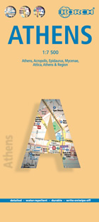 mappa Atene / Athens città plastificata, impermeabile, scrivibile e anti strappo dettagliata facile da leggere, con trasporti pubblici, attrazioni luoghi di interesse