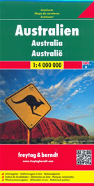 mappa stradale Australia - Canberra, Sydney, Melbourne, Brisbane, Perth, Adelaide, Darwin, Hobart, Newcastle, Wollongong, Geelong - cartografia con una ricca simbologia stradale facile da consultare + parchi, riserve naturali e luoghi panoramici - edizione 2013