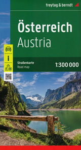mappa Austria / Österreich con Vienna, Salisburgo (Salzburg), Innsbruck, St. Pölten, Linz/Lienz, Klagenfurt, Graz, Eisenstadt percorsi panoramici, parchi e riserve naturali 2024