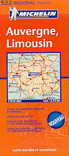 mappa stradale regionale 522 - Auvergne, Limousin - regione della Francia (nuova edizione)