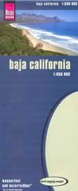 mappa stradale Baja California (in Messico) con La Paz, Santa Rosalia, Isla Magdalena, Penisola di Vizcaino, Isola di Guadalupa, San Luis Rio Colorado - Mappa Plastificata