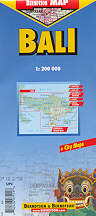 mappa stradale Bali, Denpasar e isola Penida