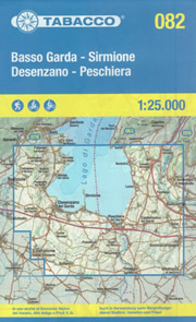 mappa n.082 Basso Garda, Sirmione, Desenzano, Peschiera, Lago di Garda con reticolo UTM per GPS impermeabile, antistrappo, plastic free, eco friendly 2025