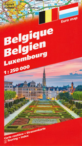 mappa stradale Belgio, Lussemburgo - mappa stradale - con Bruxelles, Gent, Brugge, Antwerpen, Liege, Charleroi, Mons, Luxembourg - EDIZIONE Luglio 2023