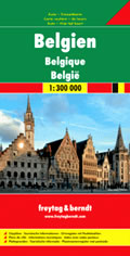 mappa stradale Belgio - mappa stradale con mappe del centro città di Bruxelles e Lussemburgo