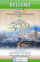 mappa di città Belluno - mappa di città - con Cortina d'Ampezzo, Ponte nelle Alpi