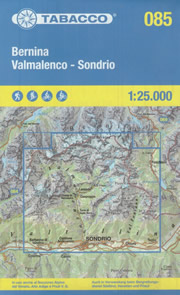 mappa n.085 Bernina, Valmalenco, Sondrio, Val Fontana con reticolo UTM per GPS impermeabile, antistrappo, plastic free, eco friendly 2025
